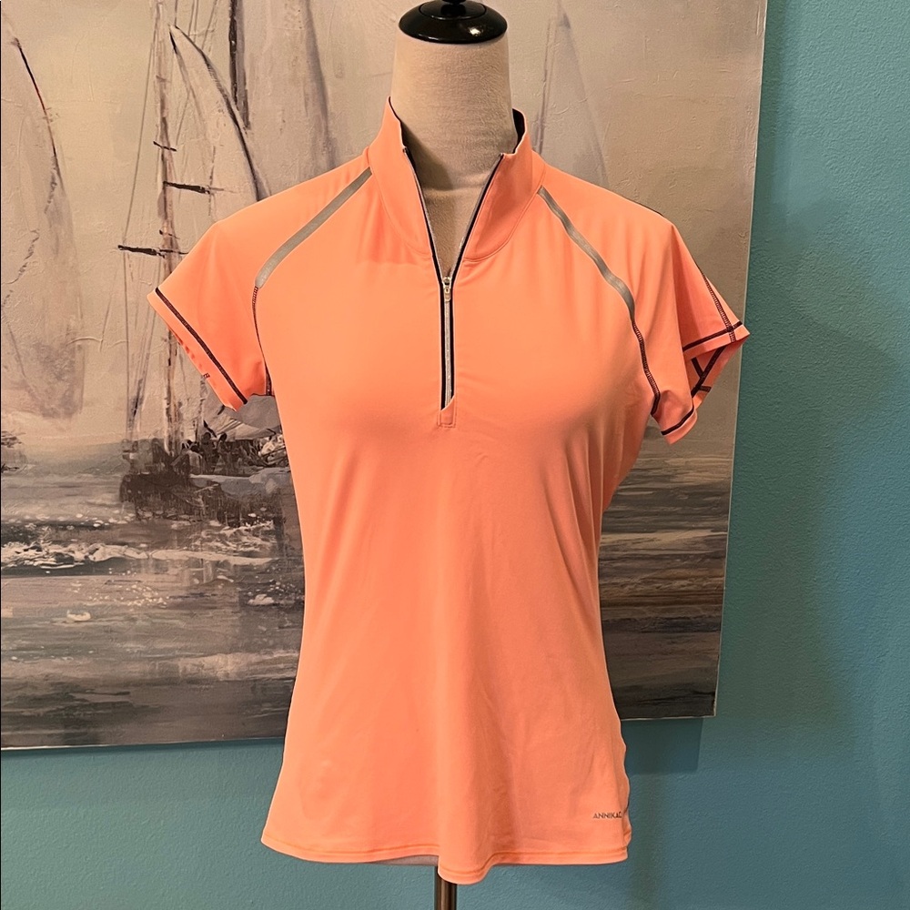 Cutter & Buck ANNIKA Sort Sleeve Orange Golf Shirt, Small